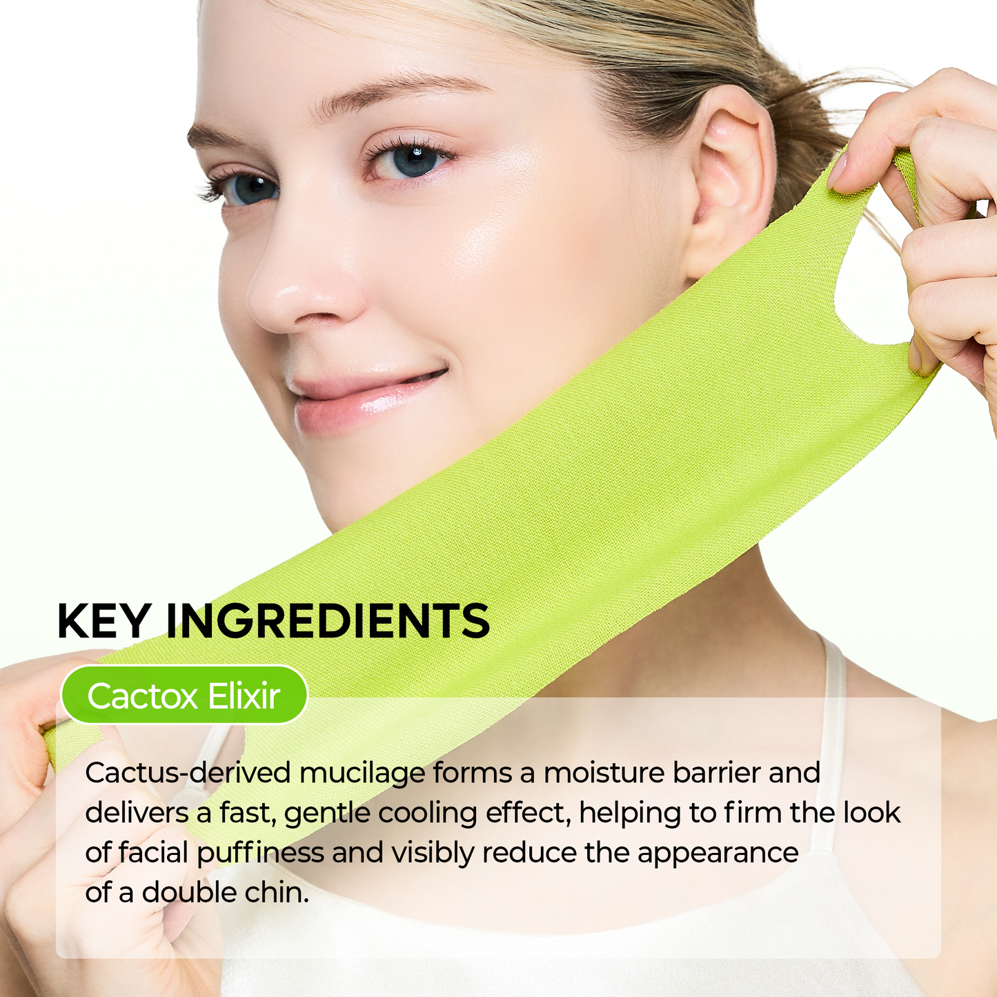 Dr.Melaxin CACTOX V-Lifting Mewing Band – Cactox + Caffeine + Collagen Double Chin Lifting Band for Sagging Jawline & Facial Puffiness | 115.49% Jaw & Chin Lifting Improvement | Korean V-Line Lifting