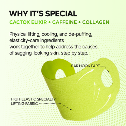 Dr.Melaxin CACTOX V-Lifting Mewing Band – Cactox + Caffeine + Collagen Double Chin Lifting Band for Sagging Jawline & Facial Puffiness | 115.49% Jaw & Chin Lifting Improvement | Korean V-Line Lifting