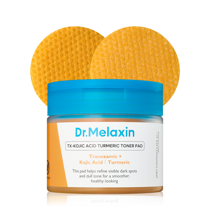 Dr.Melaxin TX Kojic Acid Turmeric Toner Pads with Tranexamic Acid, Brightening Toner Pad for Pigmentation & Dark Spot Care, Gentle Keratin Care for Radiant Skin, Korean Skincare, 70 Sheets