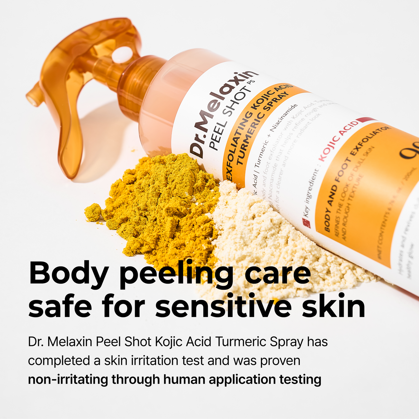 Dr.Melaxin Peel Shot Glow Rice Ampoule Duo (White + Black) & Kojic Acid Spray Set – Exfoliating & Brightening Skincare Kit for Smooth Texture, Dark Spot Care & Radiant Skin